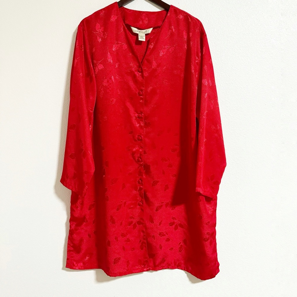 Lane Bryant Intimates Satin Floral Embossed Sleep Shirt